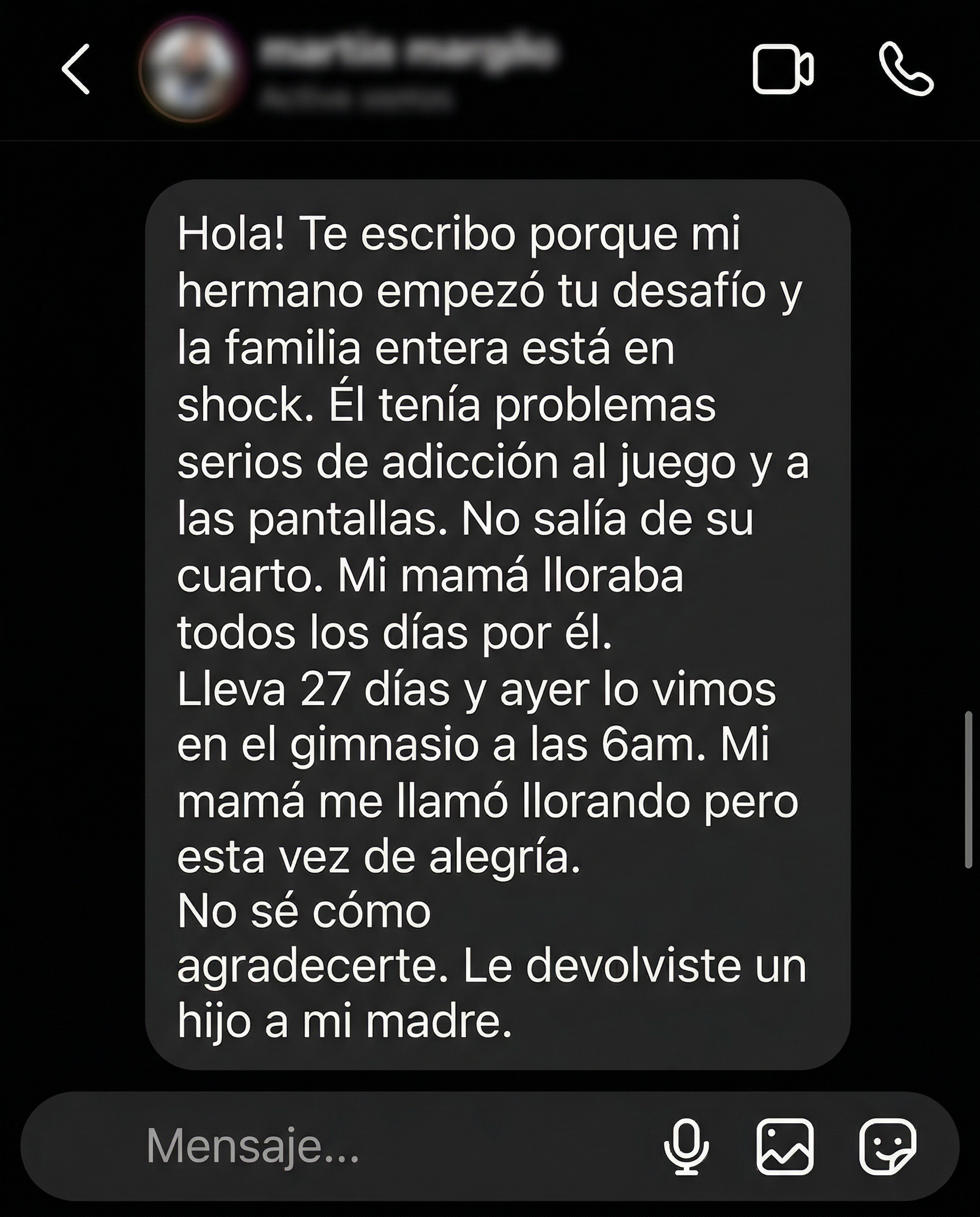 Testimonio — hermano transformado en 27 días